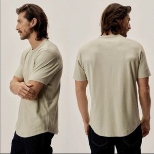 - *NEW BUCK MASON OYSTER VENICE WASH CURVED HEM TAN TSHIRT NWOT SZ:S / M /…